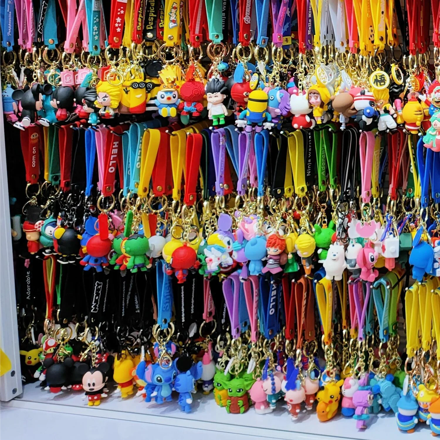 3D cartoon anime personalized customization PVC keychain rubber car keychain doll backpack pendant promotion keychain