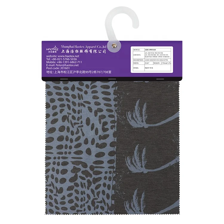 OEM&ODM 42% Recycle Polyester 32%Polyester 18% Cotton 8% Elastnae Poplin 4-Way Stretch Apparel Textiles Cloth Recycled Fabric