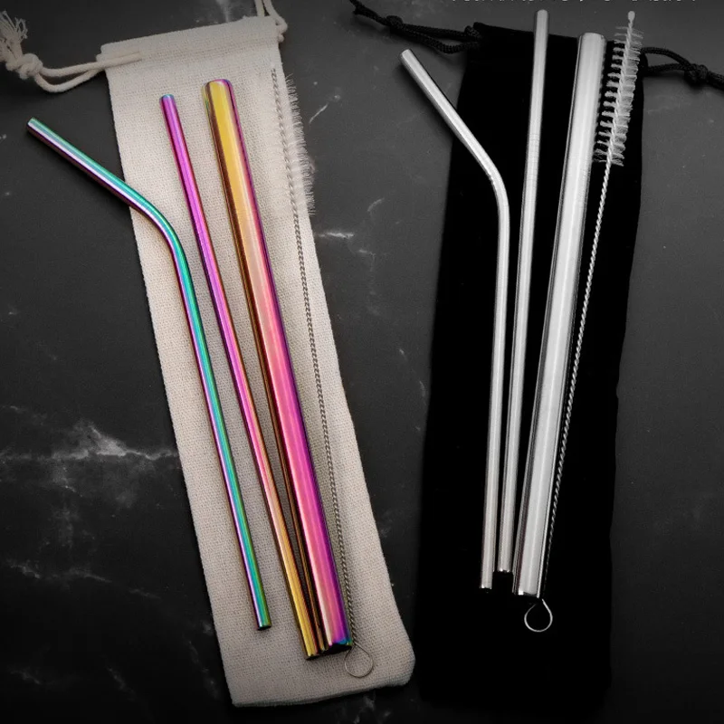 Food Grade Biodegradable Reusable Drinking Straw Metal Stainless Steel Straw