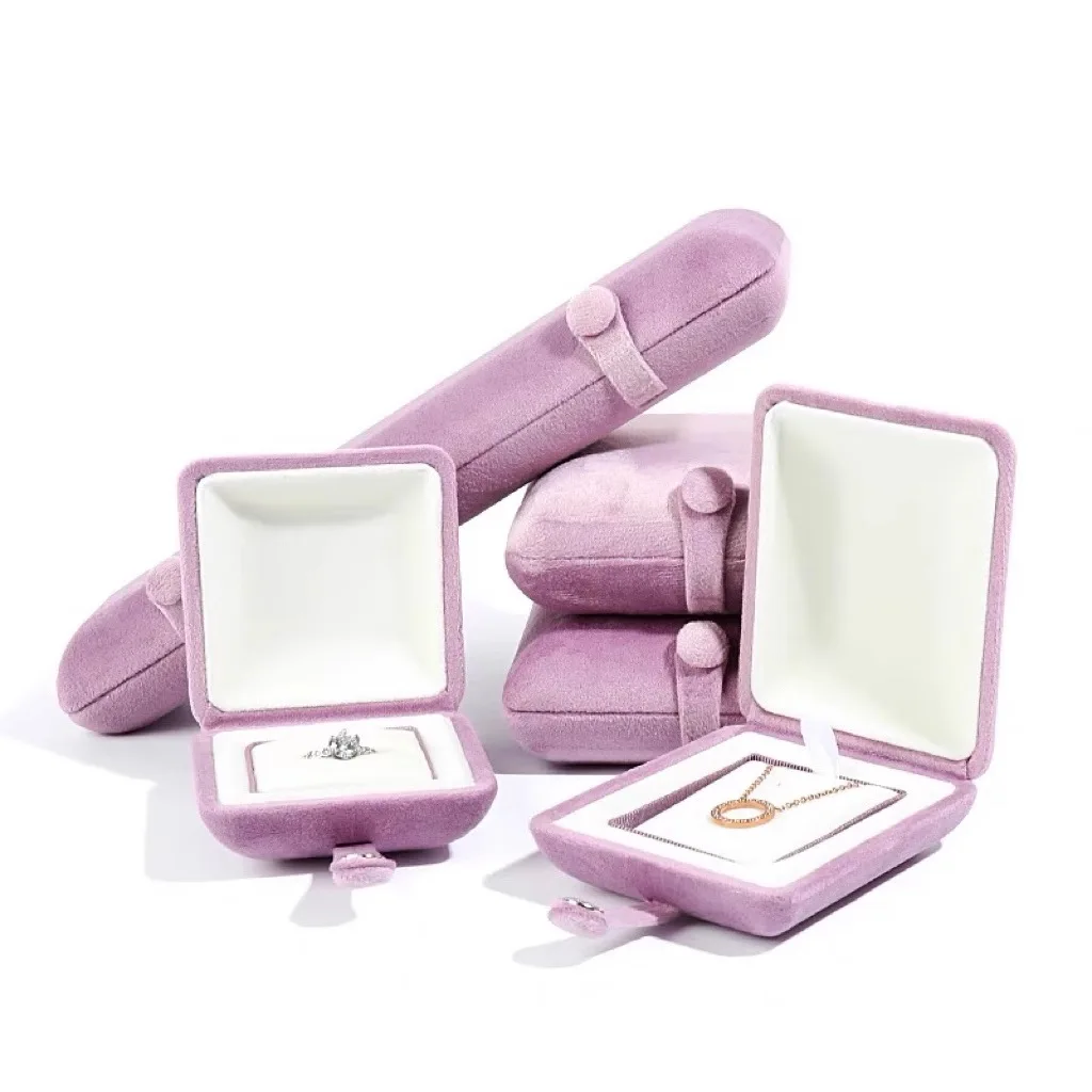 Jinsky NEW Arrivals  Custom Logo Jewelry Packaging Box Luxury Jewelry Box Navy Blue Jewelry Ring Pendant Bangle Box