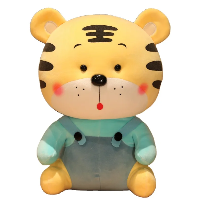 Cute cartoon suspenders tiger figure tiger year mascot shopping mall activities plush toy