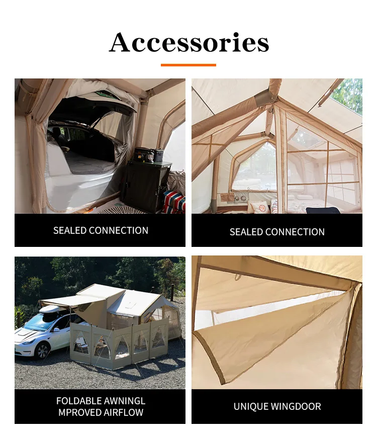 Rainproof inflatable Tents Air Camping Touring In Camper Tube Tail Cheap Cotton Season SUV Pickup Trunk Rear Link Outdoor Tent