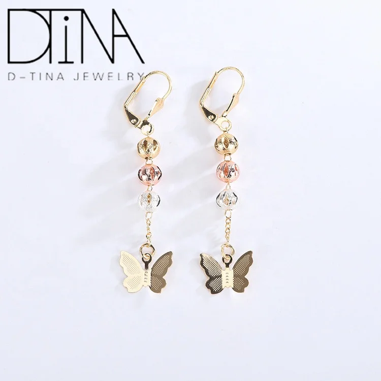 Fashion Hollow Rosary earrings Vertical Butterfly Long earrings