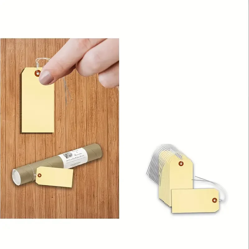 Recyclable 100pcs White Plastic Tags Writable Blank Shipping and Luggage Labels with Wire Ties for Food Industry