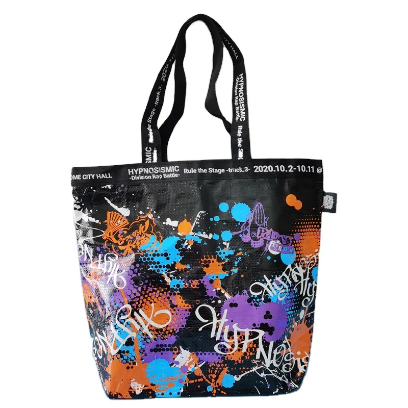 wholesale Custom logo promotional shopping bag Recycled Reusable packaging large capacity cheap bag eco friendly pp woven bag