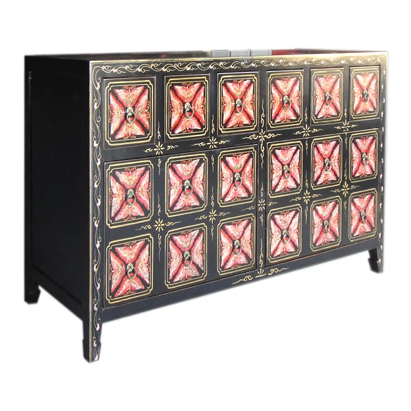 Chinese classic vintage style reclaimed wood hand natural antique Painting Cd Cabinet