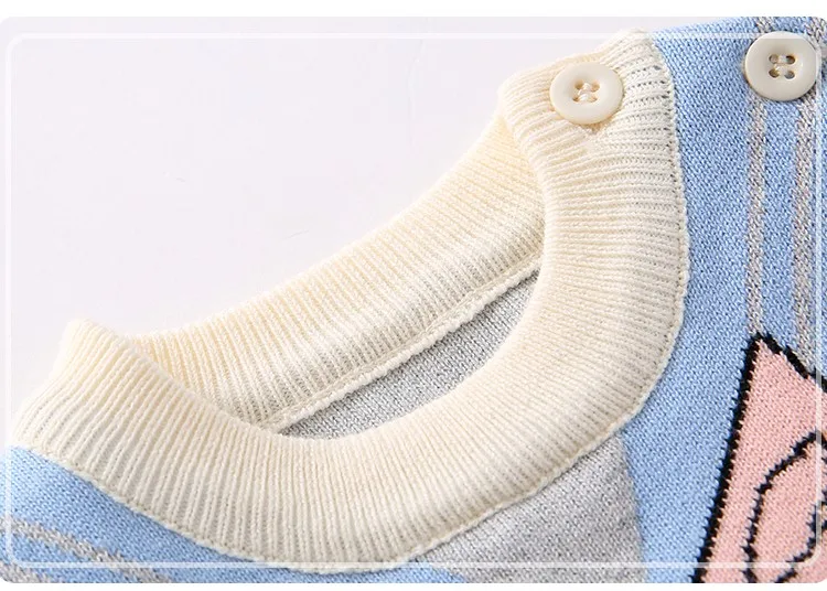 
Bow Jacquard Warm Kids Clothing Knitted Winter Kids Clothes Baby Sweater 