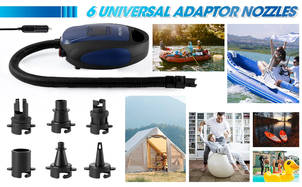 Pressure Max 20PSI Polotrag Car Power Wired Digital 12V DC Electric Sup Air Pump Inflator Surfboard Stand Up Paddle Board Pump