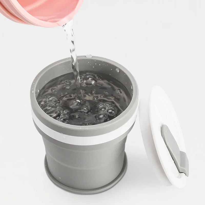 Customizable food grade silicone water cup portable heat-resistant and heat-resistant outdoor water cup