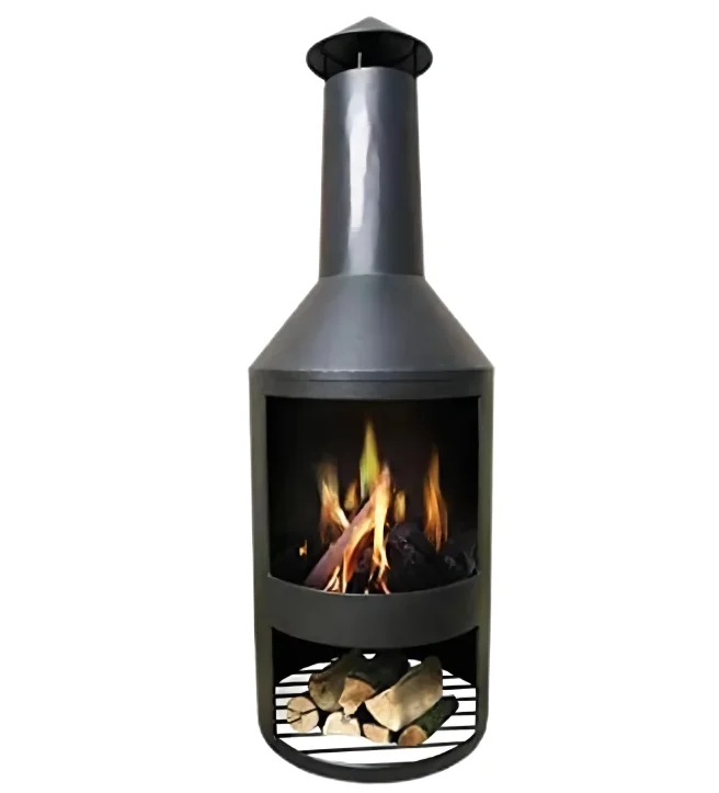 YOHO New Arrival Fire Pit With Steel Chimeneas Outdoor Chimneys With Log Grate