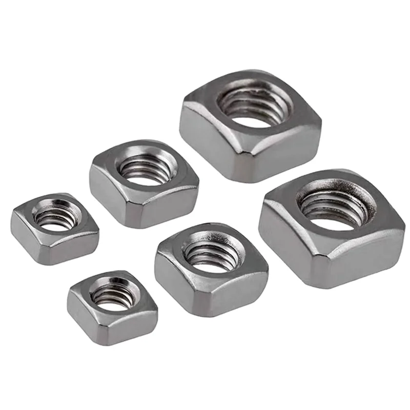 stainless steel wax square nuts high precision DIN557 Thin Nut 304 Washer  Customized Galvanized   Square Nut