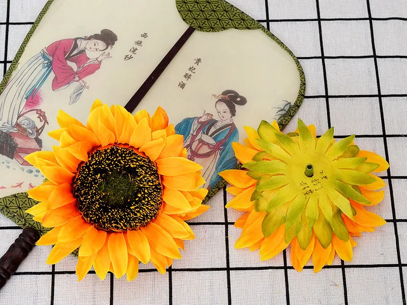 Yellow Single Flowers Large Plastic Sunflower Artificial For Home DecorNew