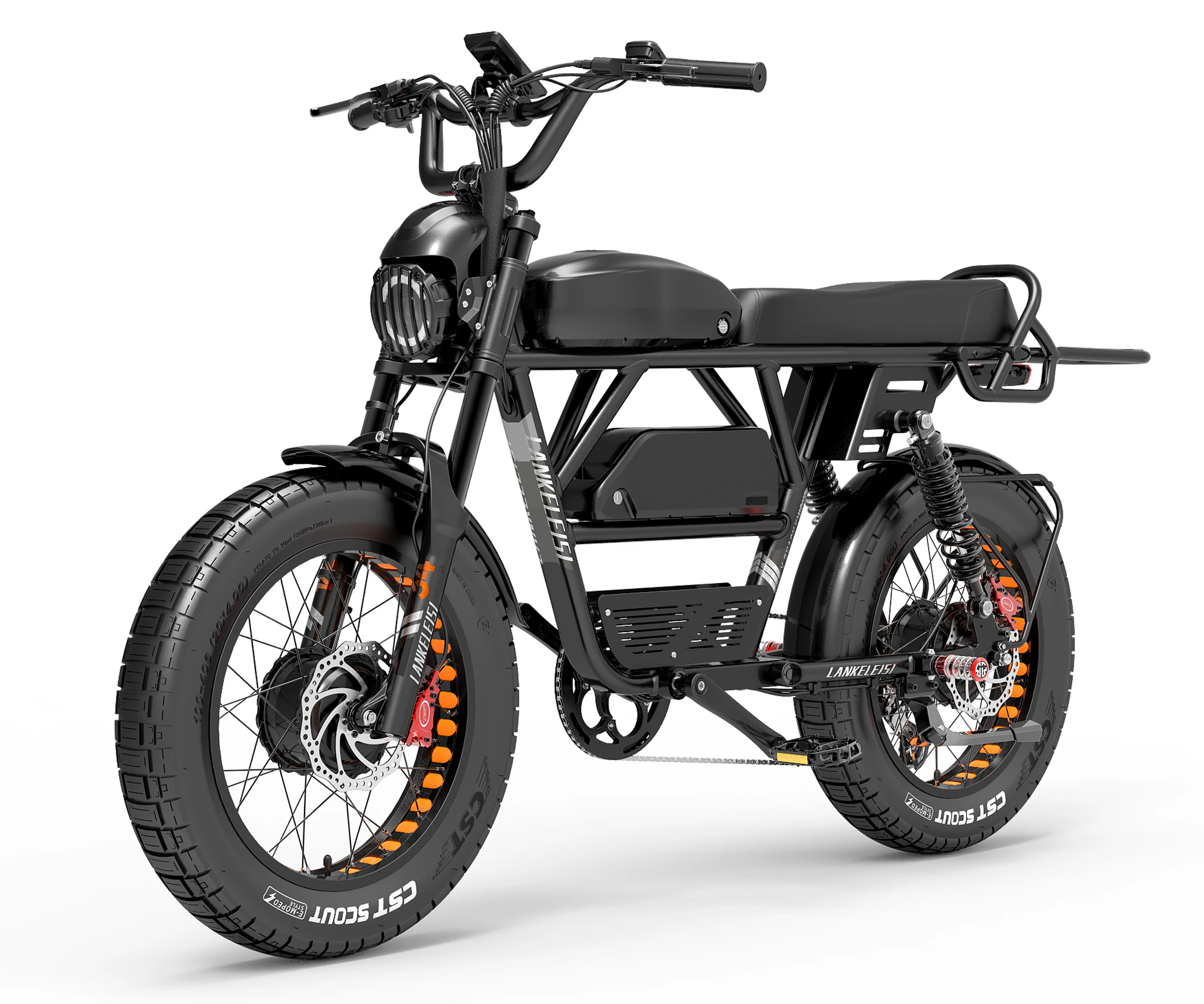 Electric Motorcycle 2000w Brushless Motor Ebike LANKELEISI  48V 20Ah/ 25Ah Electric Bicycle 20*4.0 Mountain Fat Tire