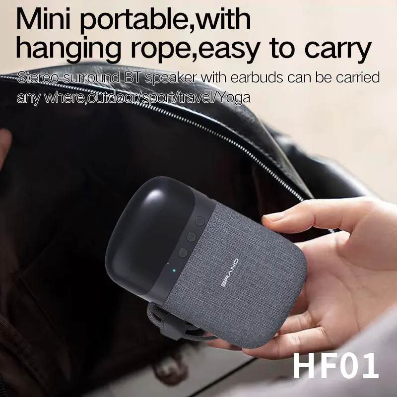 Portable 2 In 1 wireless Earphone bt speaker gaming headset Outdoor Sport wireless earbuds and Wireless Stereo Speaker