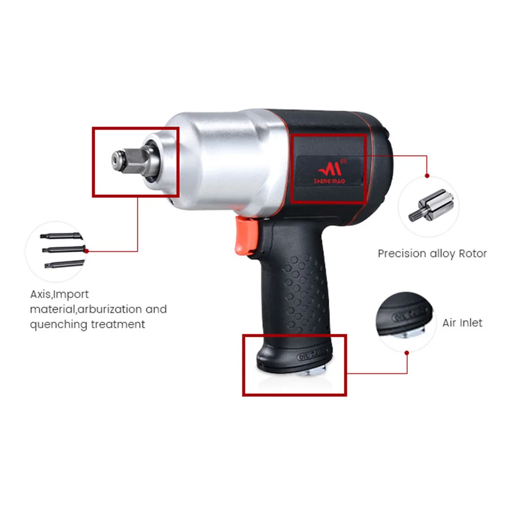 Professional High Torque Twin Hammer 1/2 Air Powered Impact Wrench