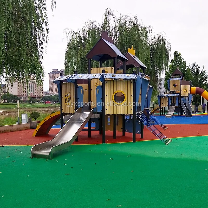China Manufacturer Multifunctional Kids Outdoor Playground Equipment with Big Stainless Steel Slide And Swing