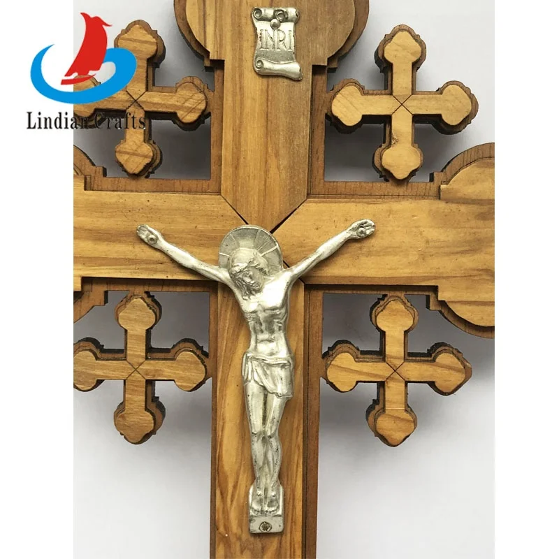 Wall Hanging Layered Olive Wood Crucifix Cross Wall Crucifix