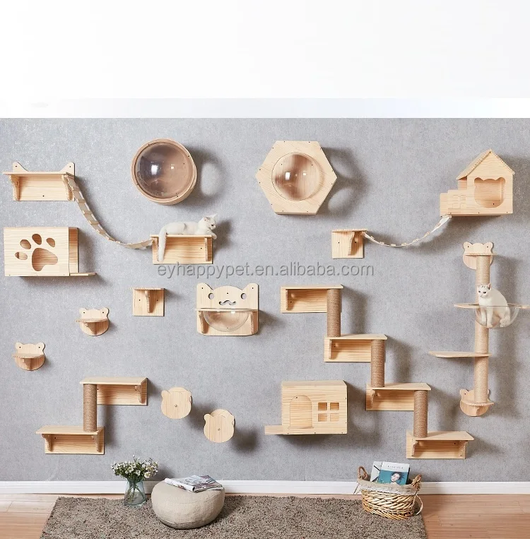 Игрушки для домашних животных, настенная рамка для скалолазания для кошек, деревянная космическая капсула для кошек, настенный домик, лестница, мебель для кошек