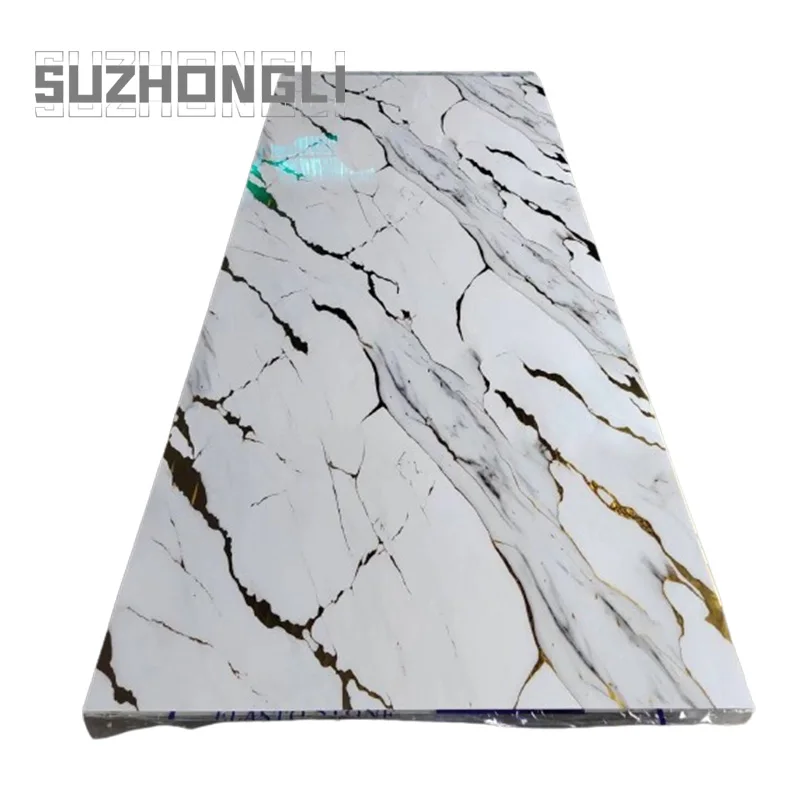 High Glossy Coating PVC Marble Panels UV Plastic Marble Wall Board Waterproof Wall Panel UV Marble Sheet