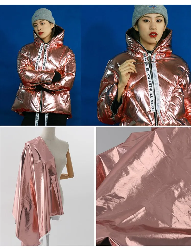 2019 Горячая продажа модная простая Золотая фольга печать нейлон Тафта Ткань для пуховика