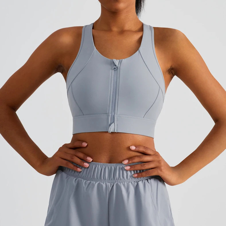 New Arrival Front Zip High Impact Sports Adjustable Bra Nude Sport Girl Sexy Bra Suppliers