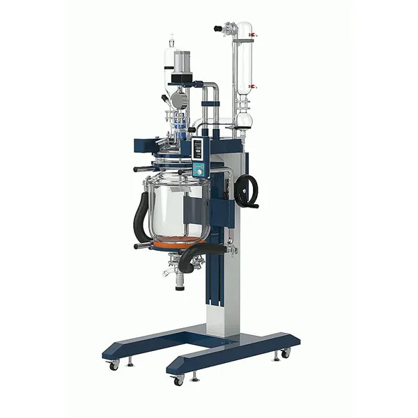 jacketed Glass Reactors RYGR10/ 20/ 30/ 50/ 80/ 100 L chemical lab reactor use machine for big material feeding