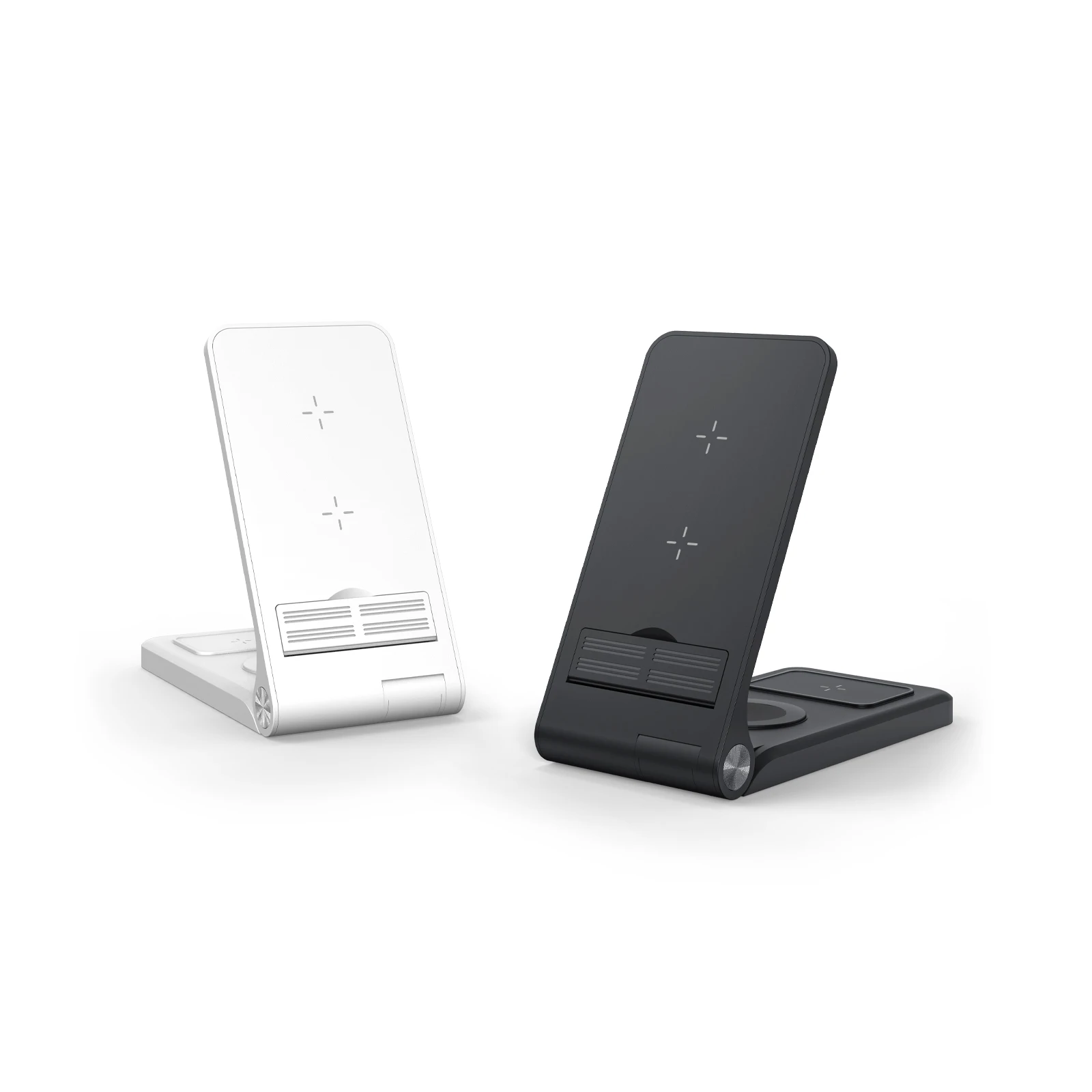 Custom Logo QI 15W Wireless Charging Foldable Dock For Mobile Phones Smart Watch Earbuds OEM Wireless Charger Station