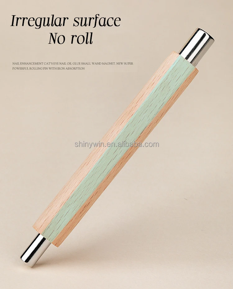 No Roll Nail Magnet Tool Double Head Wooden Art Super Strong Polish  Gel Cat Eye Design Magnetic DIY Manicure Magnet Stick
