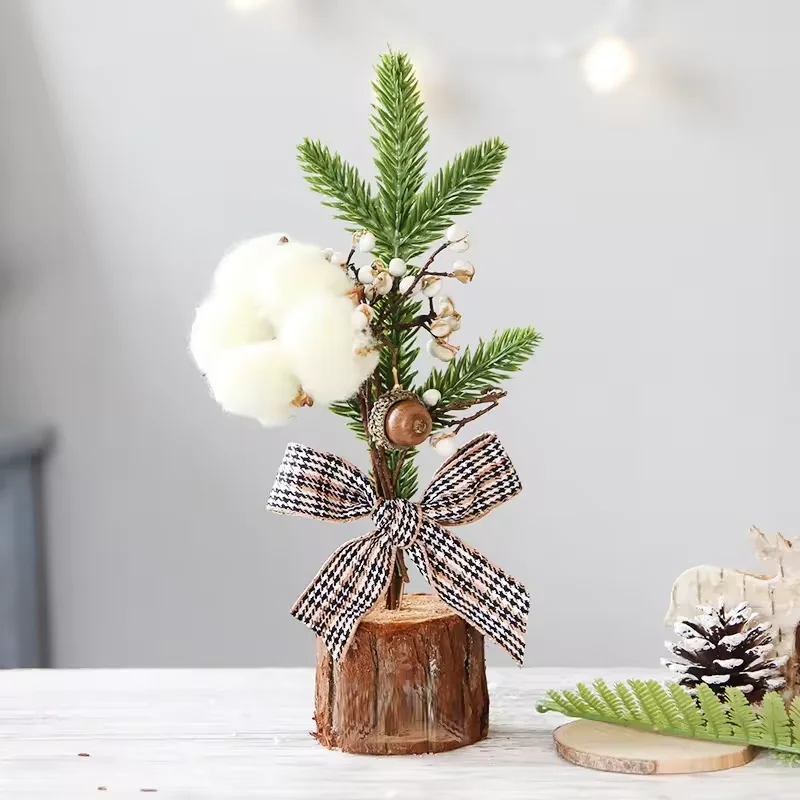 Christmas Decorations Desktop Showcase Mini Christmas Tree Decoration Pottery Scene Arrangement 25cm