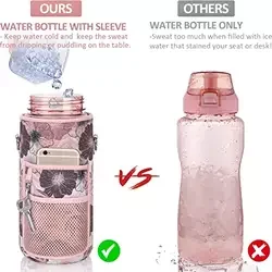 64 oz  Sleeve Insulation Cup  Protective Glass Universal water bottle With Rope