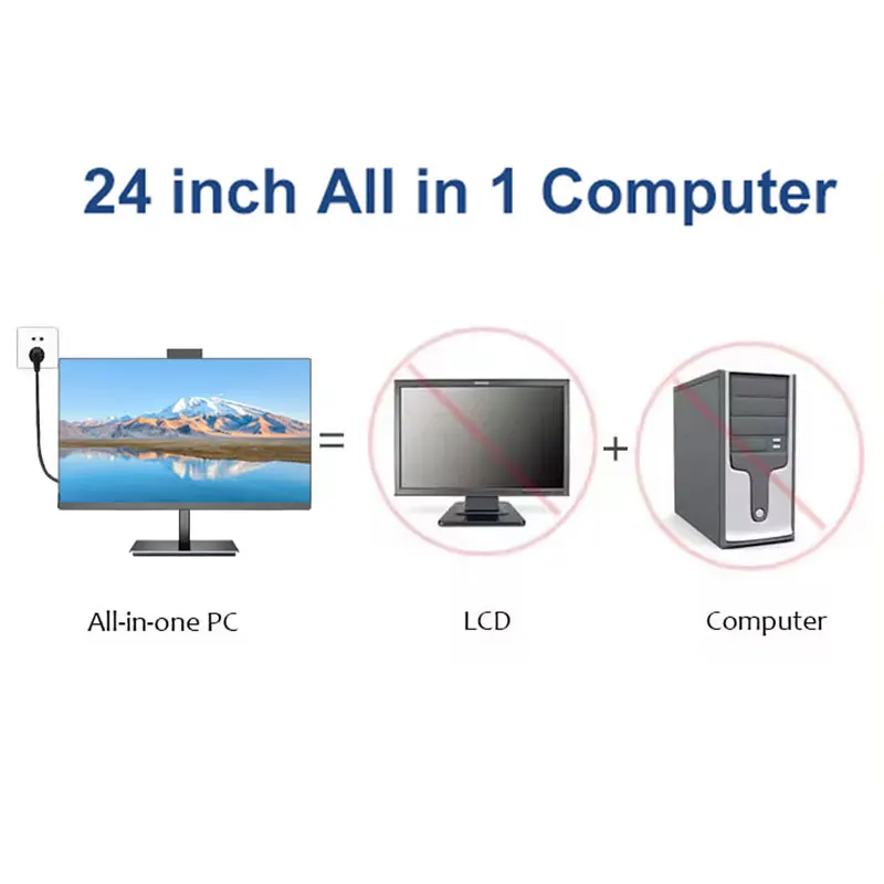 24-дюймовый компьютерный сердечник i3 1220P DDR4 16 ГБ оперативной памяти 512 SSD OEM AIO все в одном настольный компьютер