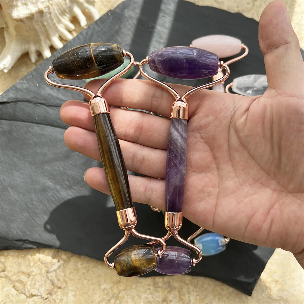 Massage For Face Quartz Roller Facial Skin Care Tools Natural Gouache Scraper Body Beauty Slimming Massagers Roller Set For gift