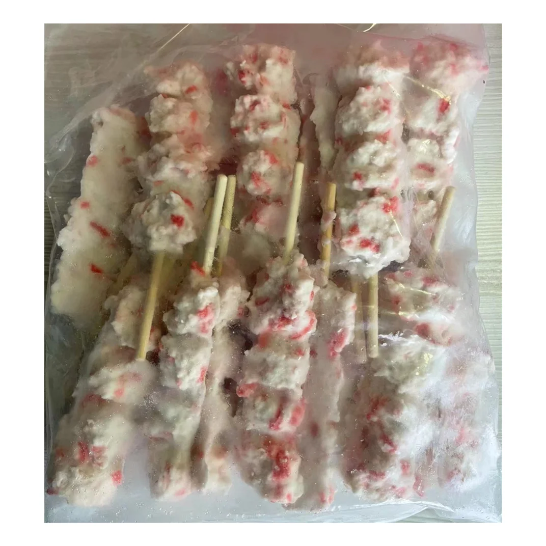 Good quality frozen squid surimi skewer with red ginger