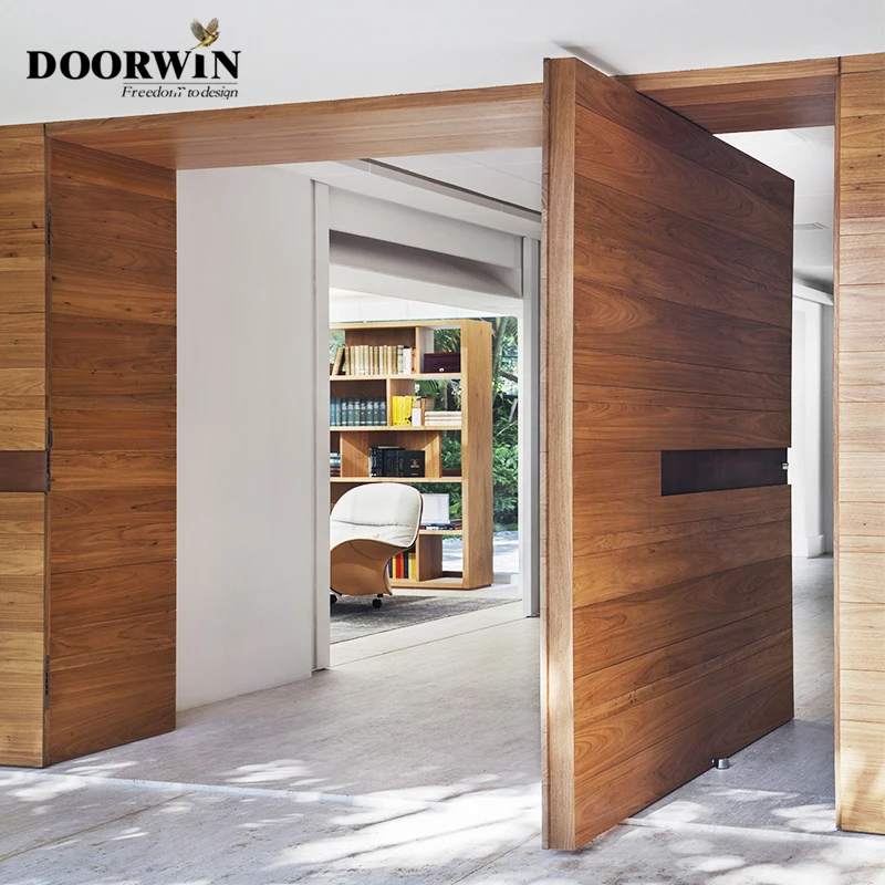 Aluminum frame glass exterior door for house security gate wooden front exterior entry door by Doorwin Windows Inc