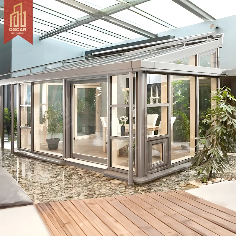 Lighting Tempered Glass Home Installation Processing Yard Aluminum Alloy Inclined Roof Garden Villa Pergola Sun Room