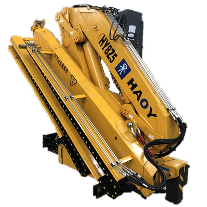 HAOY Hydraulic Folding Workshop Remote Control Manipulator Steering Knuckle Telescopic Boom Truck Mounted Crane