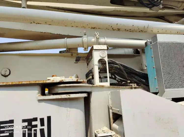 2019 used Trailer Mounted Concrete Mixing Pump with Electric Diesel Motor Mobile Ready Concrete Mixer49m long boom