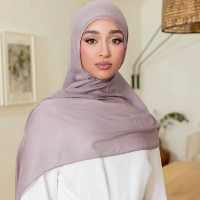 Wholesale Solid color modal large size cotton  modal soft women turban scarf hijab 70*180CM Baby Seam Hijab