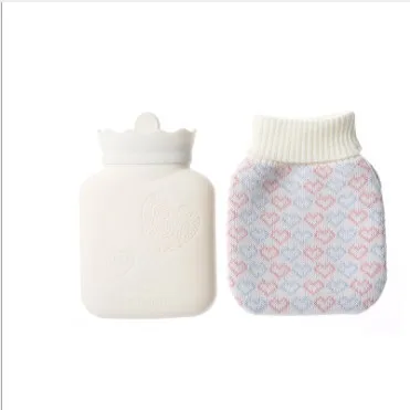 
Eco Microwave Heating Bottle Environmental Silicone Transparent Hot Water Bag with Knit Cover. small. 