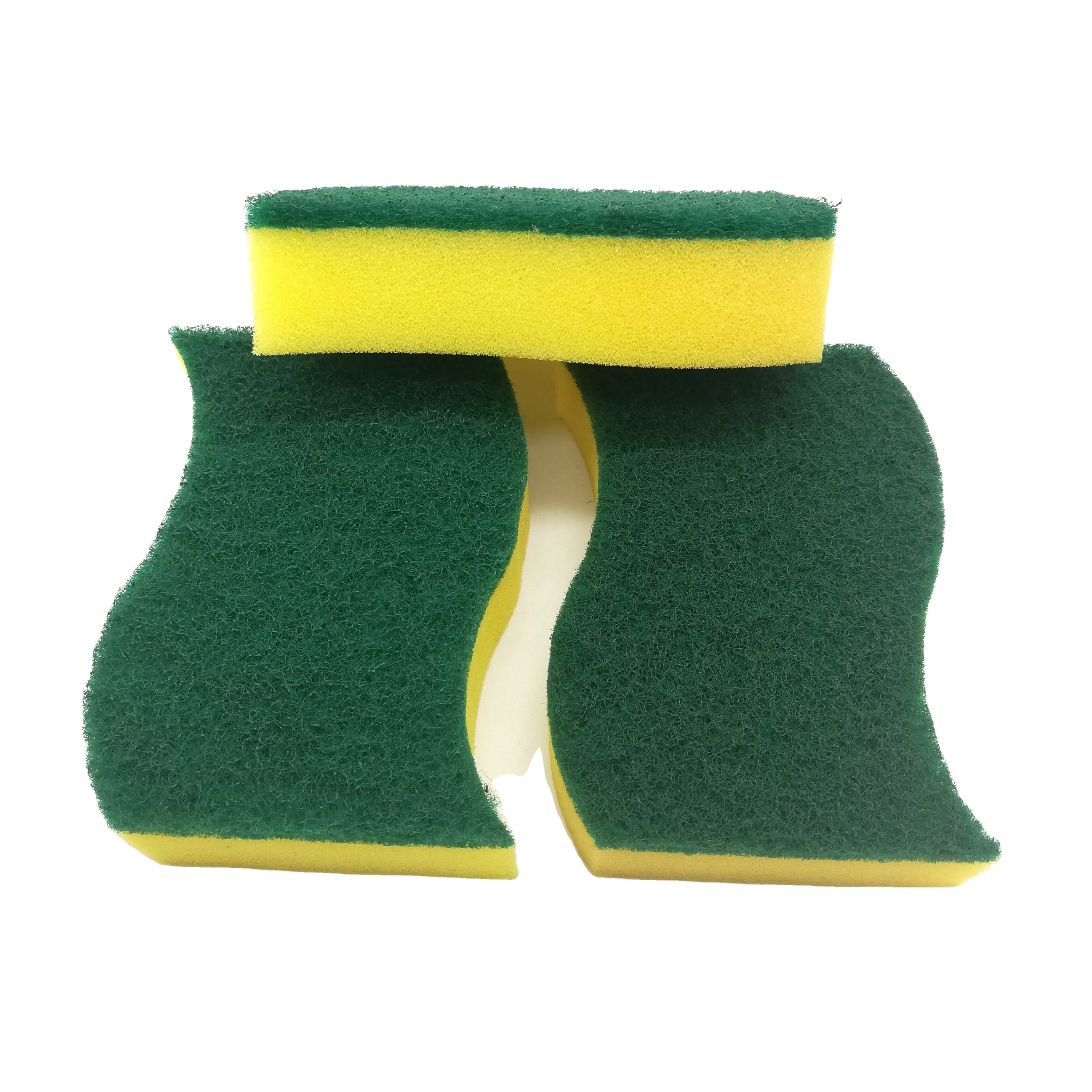 On Sale Polyurethane foam scrub abrasive scouring pad cleaning kitchen sponge for dishes