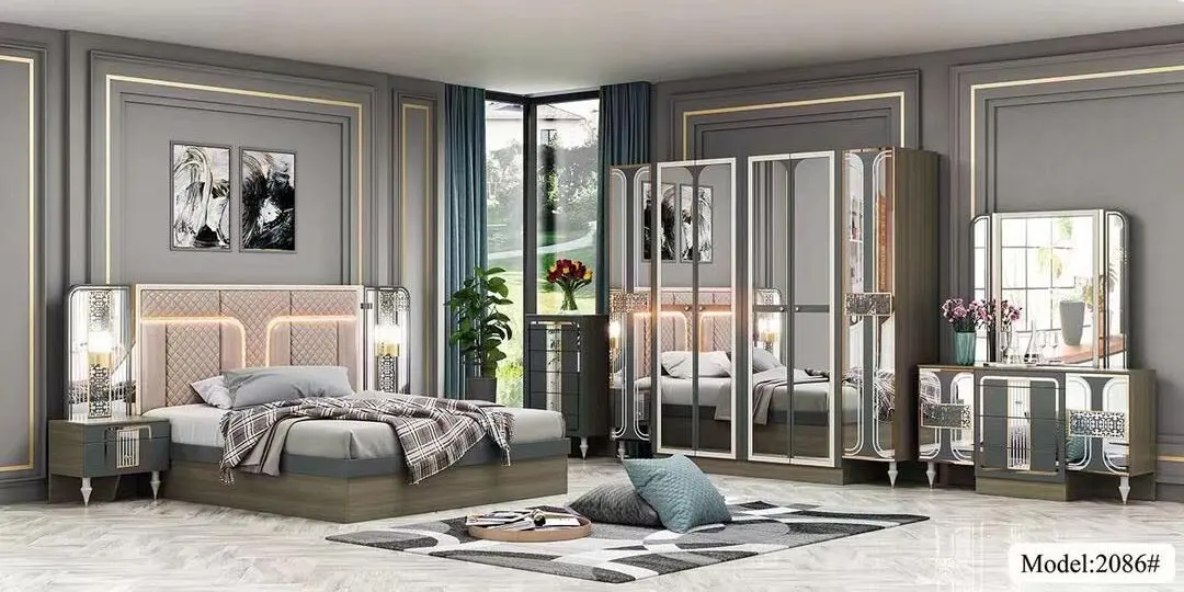 High Quality Double Beds Cheap Bedroom Set with Full Size Bed