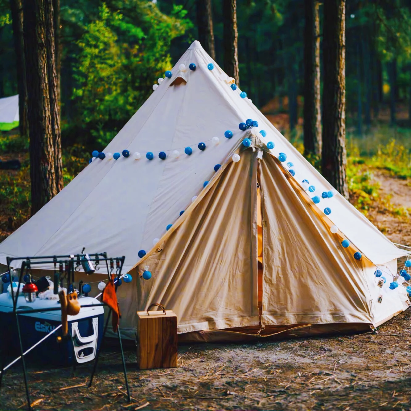 5M diameter outdoor cotton canvas bell tent yurt tents luxury mongolian tent 6 people