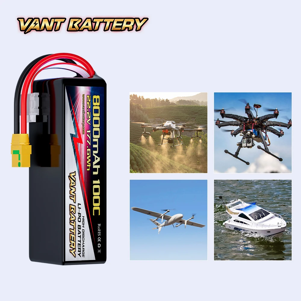 6S lipo battery 8000mah 100C 22.2V UAV drone rechargeable battery for Rc Hobby LiPo Battery