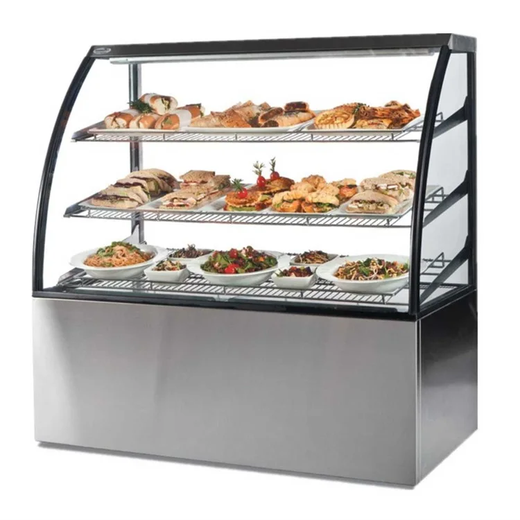 New 3 Tier Square Glass Food Warmer Display For Sale