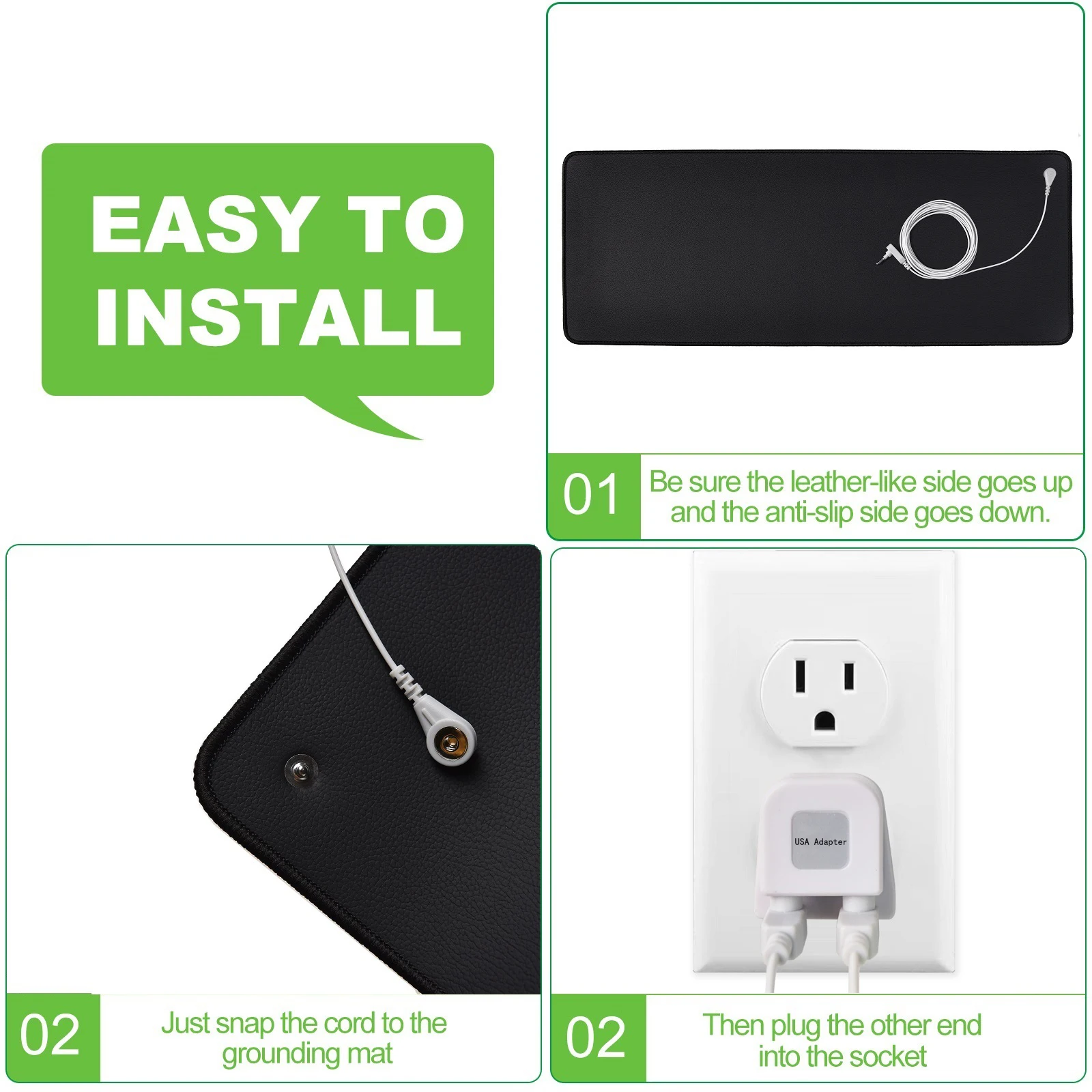 25x68cm ESD Earthing Grounding Mat With Grounding cord Earthing Desk Chair Sofa ESD sbr Foam Customized Mat with Conductive Cord