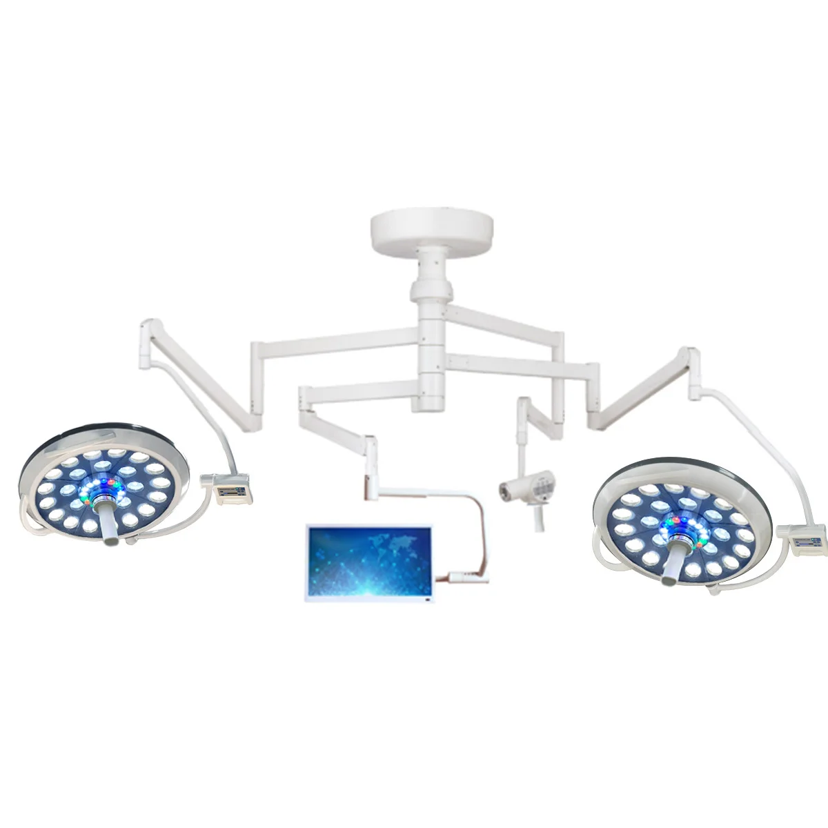 E500/500 Double Head Ceiling Hanging Lighting Led Surgical Shadowless Lamp Led Operating Light With Inner Hd Camera