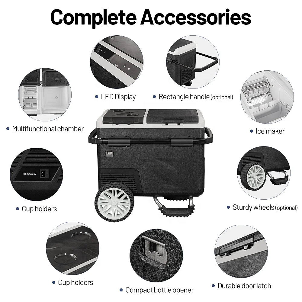 Alpicool 2 in I Design IC36W 36L Fast Cooling  Portable Electric Cooler 12V Mobile Refrigerators Mini Car Fridge With Ice Maker