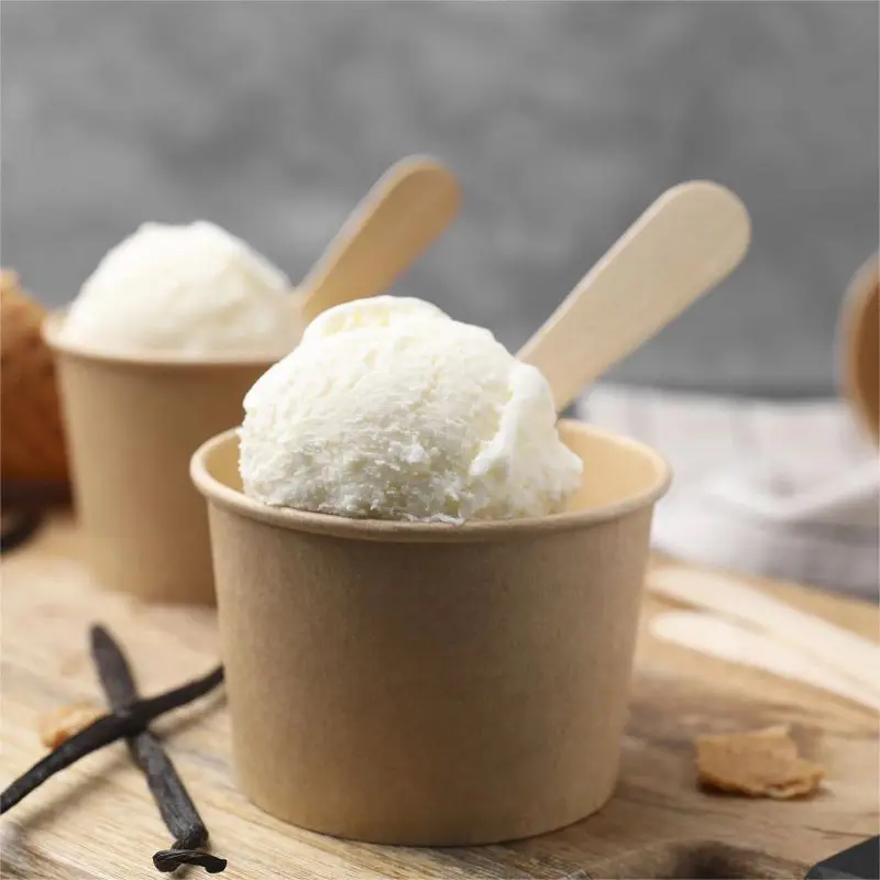 Wholesale custom logo printed Disposable ice cream cup desserts bowl with lid