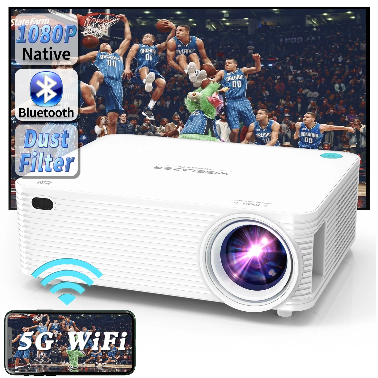 ZAOLIGHTEC A30 FACTORY wholesale 5G WIFI proyector laser 4k projector mini proyector portatil hd chinese av video projector