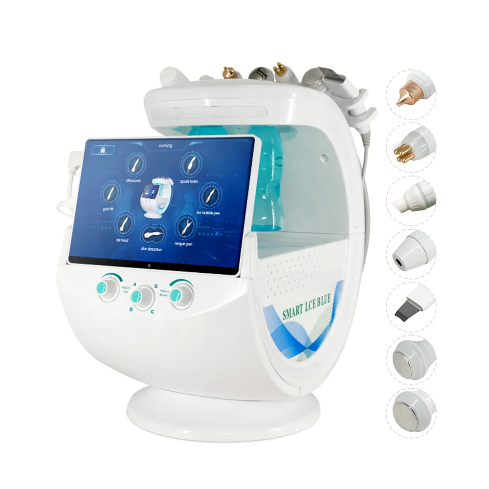2022 new version plus 7 in 1 smart ice blue water peel microdermabrasion /hydrodermabrasion facial machine with skin analyzer